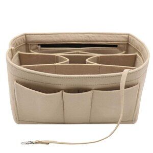Womens Felt Insert Purse Organizer  Fits Speedy Neverful Medium Beige